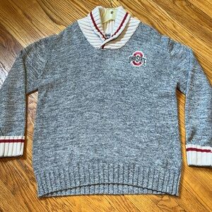 Brüzer Ohio State Collared Gray Heather Knit Sweater Men’s Large